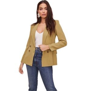 NWT ASTR Fitted Pleat Hourglass Blazer in Vintage Gold